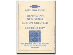 Train Timetable, B'ham to Lichfield, 1956-57