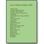 List of Subject Folders