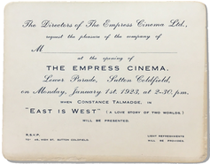 Invitation to Opening of Empress Cinema