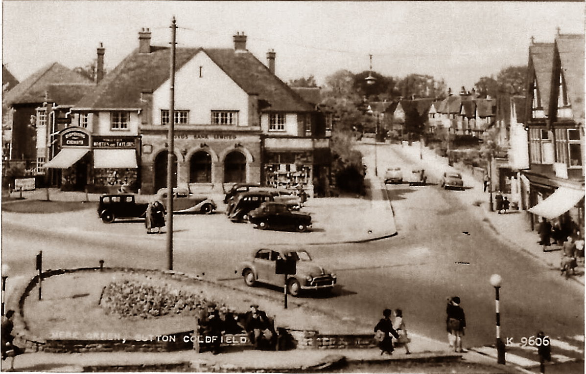 Mere Green Island at the foot of Hill Village Road c.1950