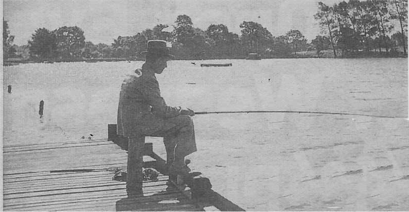 Fishing in Powells Pool 1937