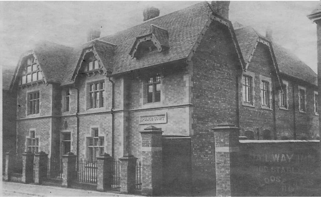 Sutton police station and court located in Station Street in the town circa 1888